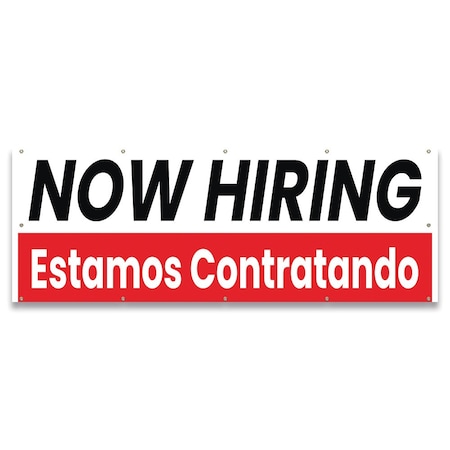 Signmission Now Hiring Estamos Contratando Banner Concession Stand Food Truck Single Sided B-120-30113